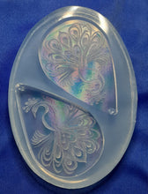 Load image into Gallery viewer, Holographic Mold Made w/Platinum Silicone. Etched Mirrored Peacocks