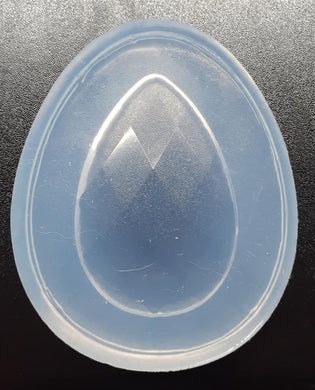 Faceted Pear Shaped Gem Mold Made w/Crystal Clear Platinum Silicone