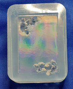 Holographic Mold Pendant with Crystals Made w/Platinum Silicone