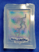 Load image into Gallery viewer, Holographic Mold Lightning Pendant with Crystals Made w/Platinum Silicone