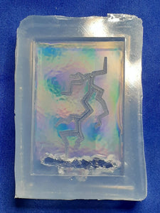 Holographic Mold Lightning Pendant with Crystals Made w/Platinum Silicone