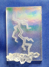 Load image into Gallery viewer, Holographic Mold Lightning Pendant with Crystals Made w/Platinum Silicone