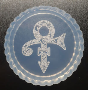 2.5" Etched Paisley Prince Symbol Mold Made w/Crystal Clear Platinum Silicone