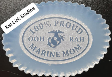 (Raised Etching) Marine Mom Mold Made w/Translucent Platinum Silicone #2