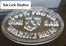 Load image into Gallery viewer, (Raised Letters) Marine Mom Mold Made w/Translucent Platinum Silicone #1