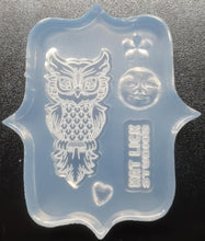 Load image into Gallery viewer, Etched Happy Owl Mold Made with Crystal Clear Platinum Silicone