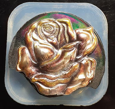 Holographic Molds Etched 3D Rose on a holo Background Made w/Crystal Clear Platinum Silicone