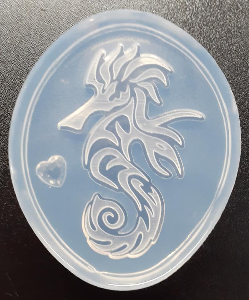 Etched Sea Horse Mold Made w/Crystal Clear Platinum Silicone