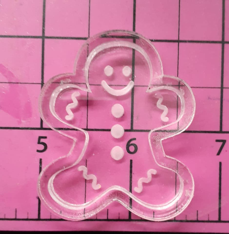 2 x 1 1/4 Gingerbread Person Shaker Mold made with Platinum Silicone