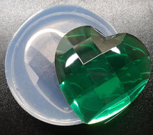Load image into Gallery viewer, Faceted Heart Shaped Gem Mold Made w/Crystal Clear Platinum Silicone
