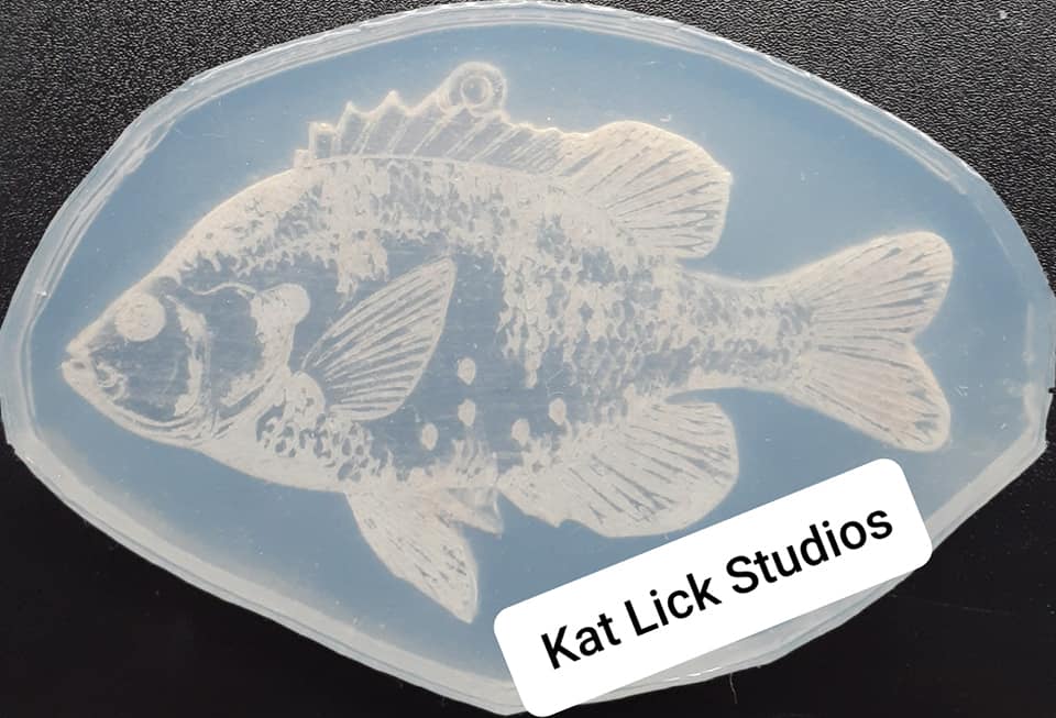 Etched Large Mouth Bass Mold Made w/Translucent Platinum Silicone