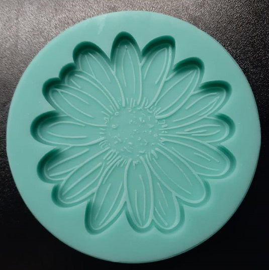 Approx. 3 inches in Diameter Etched Sunflower Mold Made w/Crystal Clear Platinum Silicone