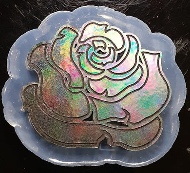 Holographic Etched Rise Mold Made w/Crystal Clear Platinum Silicone 1/8 of an inch thick