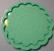 Load image into Gallery viewer, 8&quot; Etched Tray Mold Made w/Mold Star 15 Slow Platinum Silicone (blue/green)