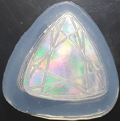 Holographic Etched Trapezoid Shape Mold Made w/Crystal Clear Platinum Silicone 1/8 of an inch thick
